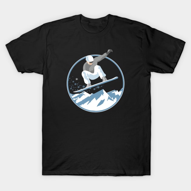 Winter Snowboarder T-Shirt by boobear247